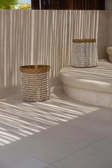 Bazar Bizar Korb Default Bazar Bizar Korb aus Pandan mit Muscheln