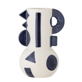 Bloomingville Bloomingville Graphica Vase, Blue, Steingut