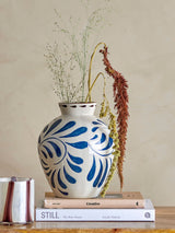 Bloomingville Bloomingville Heikki Vase, Blue, Steingut