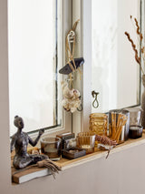 Bloomingville Bloomingville Sanga Tablett mit Teelichthaltern, Braun, Glas