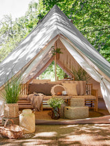 Bloomingville Laterne Bloomingville Madlin Laterne mit Glas, Natur, Bambus