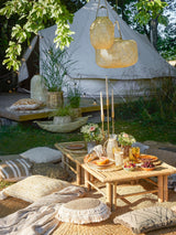 Bloomingville Laterne Bloomingville Musu Laterne mit Glas, Natur, Bambus