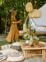 Bloomingville Laterne Bloomingville Musu Laterne mit Glas, Natur, Bambus