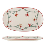 Bloomingville Servierplatte Bloomingville Yule Servierplatte, Natur, Steingut