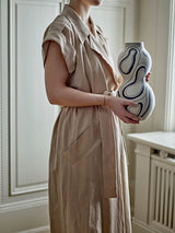 Bloomingville Vase Bloomingville Nicola Vase, Schwarz, Steingut