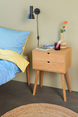 Hübsch Hübsch Aki Bettwäsche 80/220 Blau/Gelb