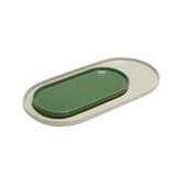 Hübsch Hübsch Amare Servierplatte/Tablett Sandfarben/Grün (2er Set)