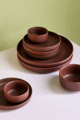 Hübsch Hübsch Clay Platten Braun (2er Set)