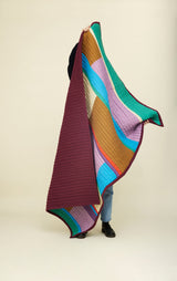 Hübsch Hübsch Pavilion Decke Block Burgundy/ Multifarben