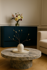 LaLe Living Dekotablett LaLe Living Dekotablett Levi rund aus Eisen in Sand, Ø34 cm