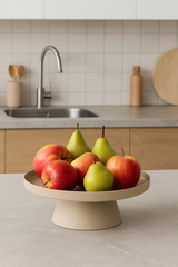 LaLe Living Dekotablett LaLe Living Ständer mit Dekotablett Enisa in Sand, Ø 26 cm