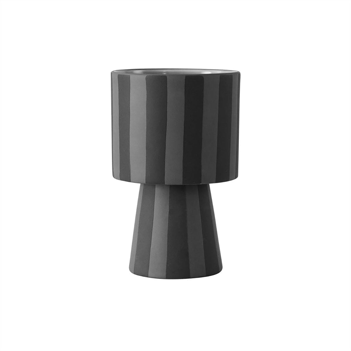 OYOY LIVING Toppu Blumentopf, klein in Schwarz/Grau – LaLe Living