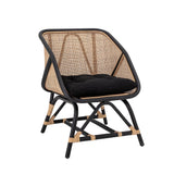 Bloomingville Lounge Sessel Bloomingville Loue Loungesessel, Schwarz, Rattan