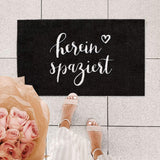 Eulenschnitt Fußmatte Eulenschnitt Fußmatte Hereinspaziert in Schwarz, 45 x 75 cm