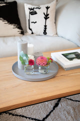 LaLe Living Dekotablett LaLe Living Dekotablett Levi rund aus Eisen in Grau, Ø34 cm