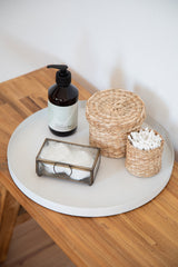 LaLe Living Dekotablett LaLe Living Dekotablett Levi rund aus Eisen in Weiß, Ø34 cm