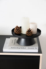 LaLe Living Dekotablett LaLe Living Ständer mit Dekotablett Enisa in Schwarz, Ø 26 cm