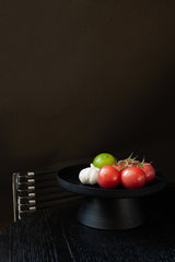 LaLe Living Dekotablett LaLe Living Ständer mit Dekotablett Enisa in Schwarz, Ø 26 cm