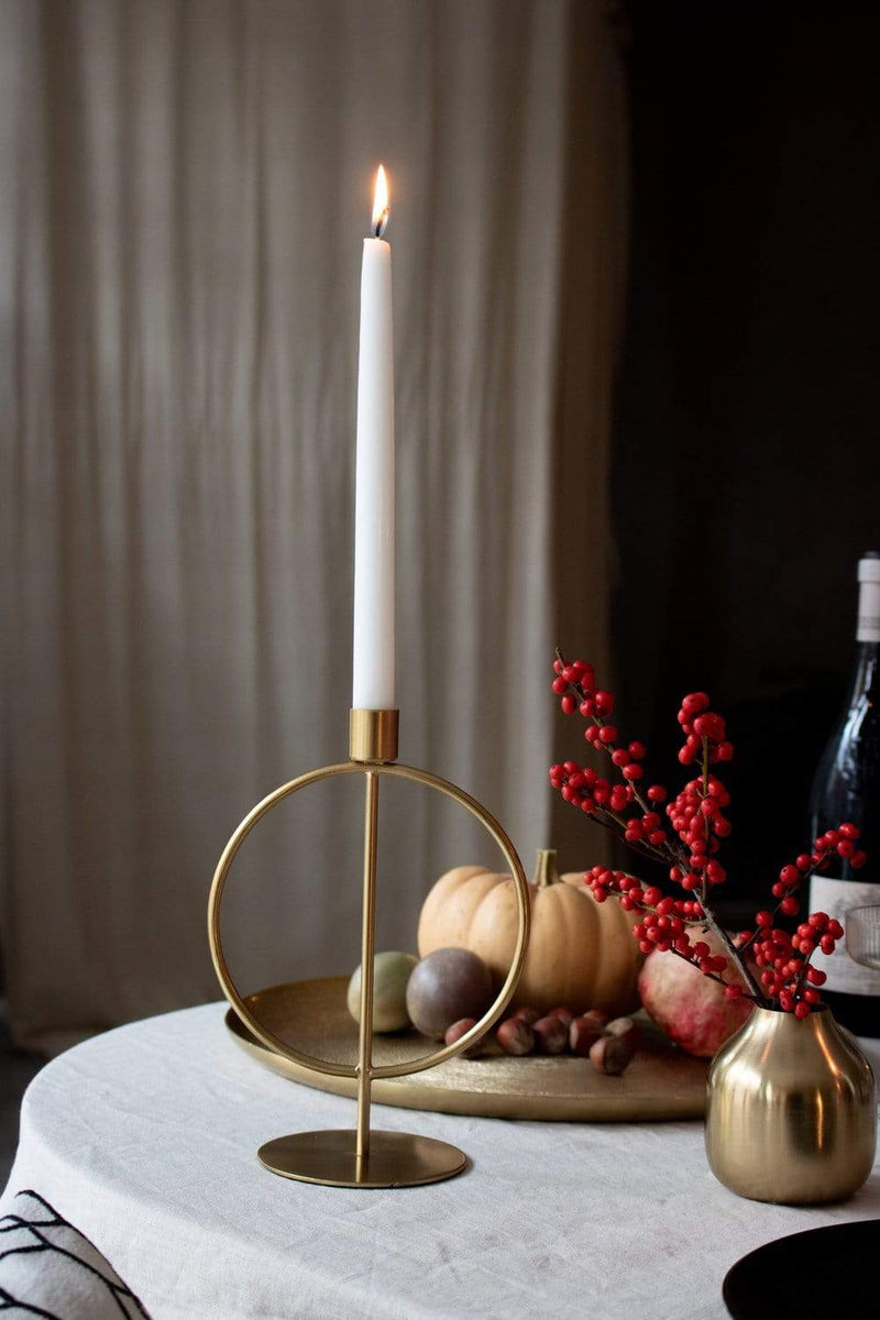 LaLe Living Kerzenständer "Halka" aus Eisen in Gold, 15,5x22cm