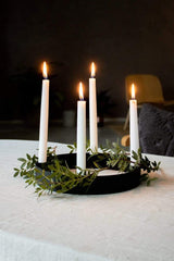 LaLe Living Ring-Kerzenständer "Onyx" aus Eisen in Schwarz matt, Ø25x4cm