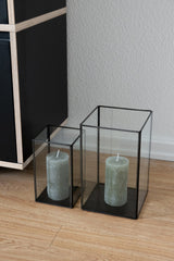 LaLe Living Laterne LaLe Living Laterne Batu 2er Set aus Eisen in Schwarz