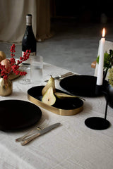 LaLe Living Deko-Tablett "Glam" aus Eisen in Gold/Schwarz, 30x15cm