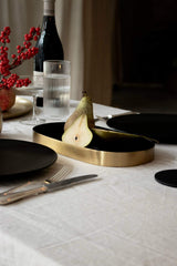 LaLe Living Deko-Tablett "Glam" aus Eisen in Gold/Schwarz, 30x15cm