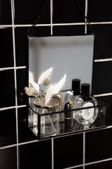LaLe Living Spiegel LaLe Living Wandspiegel Dilan aus Eisen in Schwarz matt, 20 x 25 cm