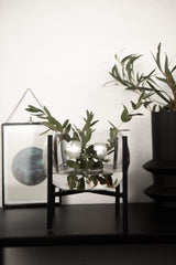 LaLe Living Vase LaLe Living Vase Arzu aus Glas & Eisen in Schwarz, 18 x 23 cm