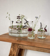 LaLe Living Vase Buket Ikebana aus Eisen und Glas, Ø8cm H:6cm