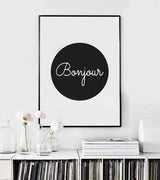 LaLe Living Bild Leinwanddruck Bonjour Schriftzug