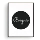LaLe Living Bild Leinwanddruck Bonjour Schriftzug