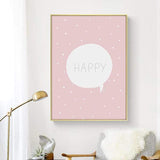 LaLe Living Bild Leinwanddruck HAPPY Schriftzug A4 21x30cm