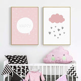 LaLe Living Bild Leinwanddruck HAPPY Schriftzug A4 21x30cm