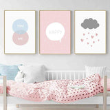 LaLe Living Bild Leinwanddruck HAPPY Schriftzug A4 21x30cm