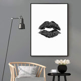 LaLe Living Bild Leinwanddruck mit black lips Motiv in A3 / A4