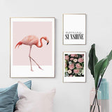 LaLe Living Bild Leinwanddruck mit Flamingo Motiv A3 / A4
