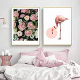 LaLe Living Bild Leinwanddruck mit Flamingo Motiv A4 21x30cm
