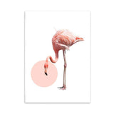 LaLe Living Bild Leinwanddruck mit Flamingo Motiv A4 21x30cm