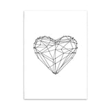 LaLe Living Bild Leinwanddruck mit geo Herz Form A4 21x30cm