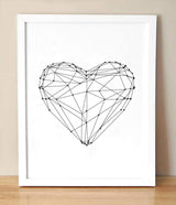 LaLe Living Bild Leinwanddruck mit geo Herz Form A4 21x30cm