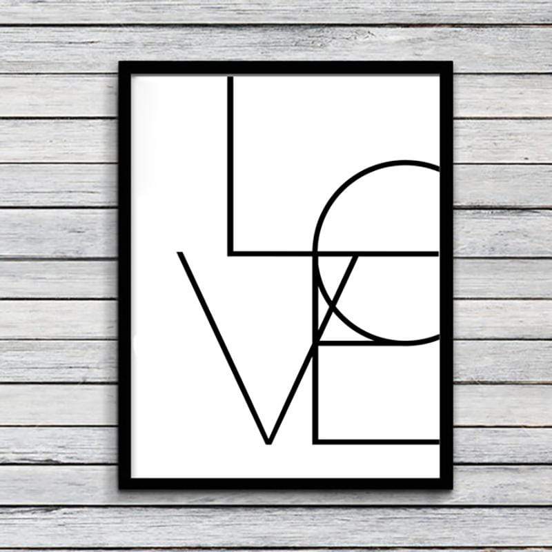 LaLe Living Bild Leinwanddruck mit Love Schriftzug A3 / A4