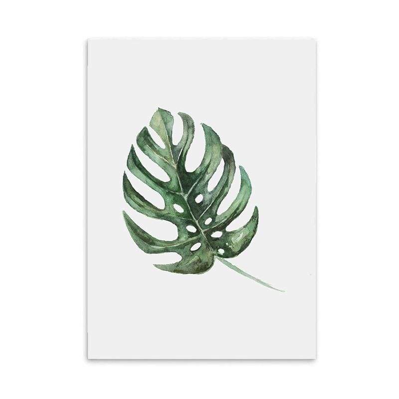 LaLe Living Bild Leinwanddruck mit Monstera Deliciosa Pflanzen Motiv i