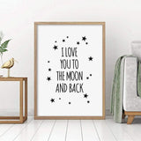 LaLe Living Bild Leinwanddruck mit süßem Schriftzug und Sternen als Motiv A4 21x30cm