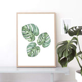 LaLe Living Bild Leinwanddruck mit tropischem Blatt A4 21x30cm