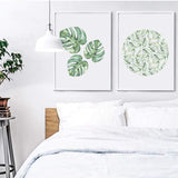 LaLe Living Bild Leinwanddruck mit tropischem Blatt A4 21x30cm