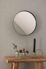 LaLe Living Wandspiegel Selma in Schwarz, Ø30 cm
