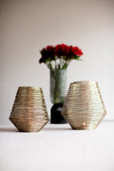 LaLe Living Windlicht LaLe Living Laterne Elio in Gold, 2er Set