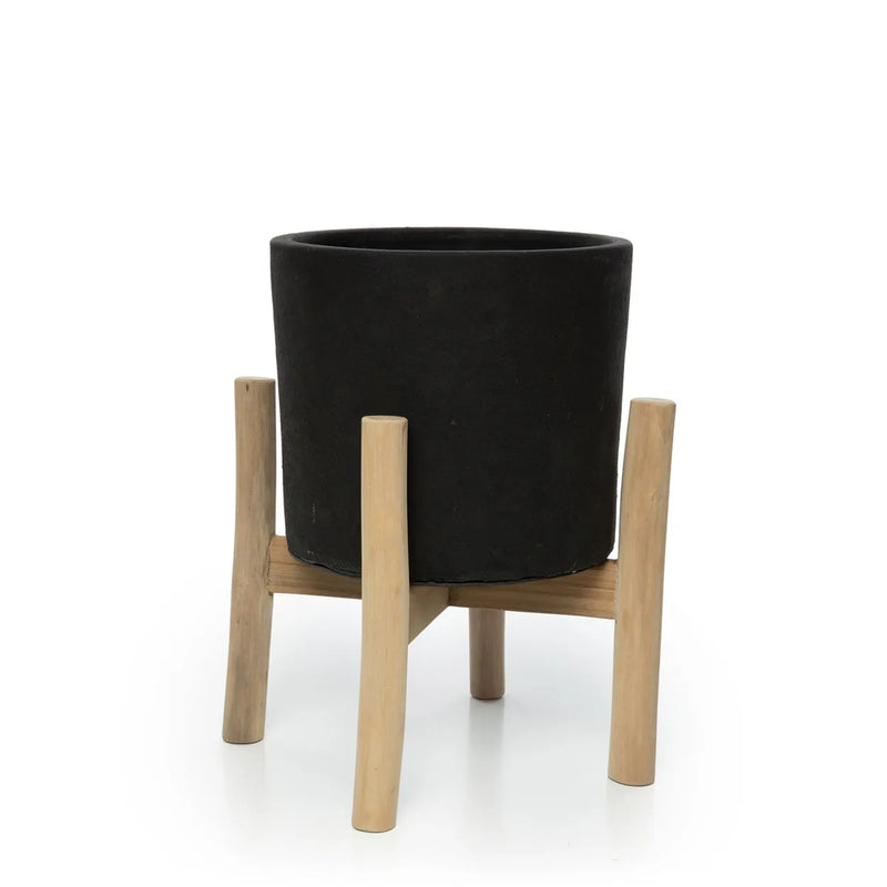 Bazar Bizar Charcoal Blumentopf, Schwarz Natur, S – LaLe Living