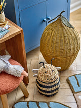 Bloomingville Bloomingville MINI Sage Korb mit Deckel, Gelb, Rattan